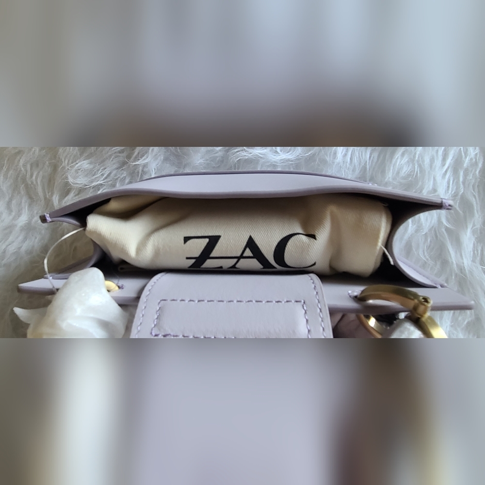 ZAC ZAC Posen Leather Earthette Small Double Compartment Satchel Color Lilac - Picture 4 of 8